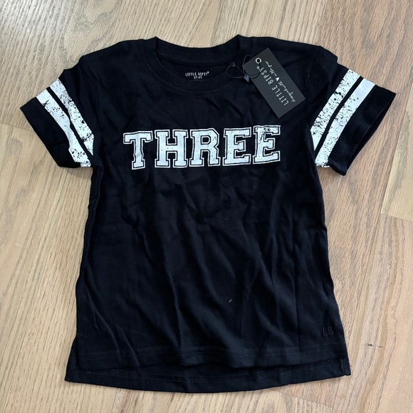 Little Bipsy "Three" Tee Black 3-4T NWT - Picture 1 of 1